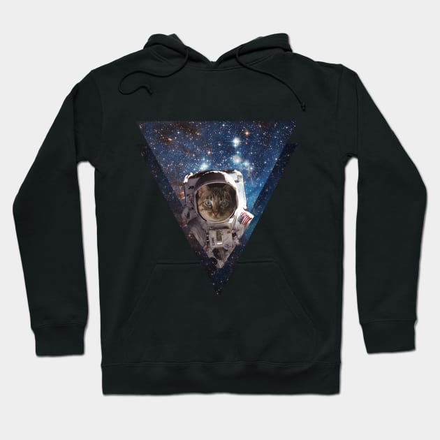 Astronaut Space Cat in Galaxy Hoodie by Bluepress